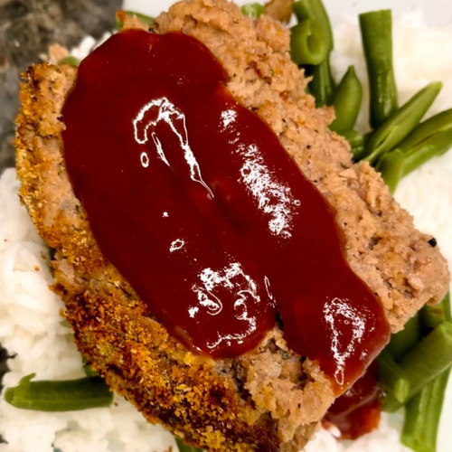 Smokey Turkey Meatloaf with Jasmine Rice & Green Beans